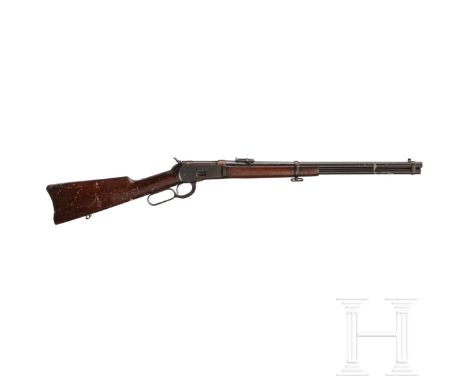 Winchester Mod. 92, Saddle Ring Carbine, 1919Kal. .44 WCF, Nr. 871701, fast blanker, runder 20"-Lauf. Vollmagazin. Fertigung 