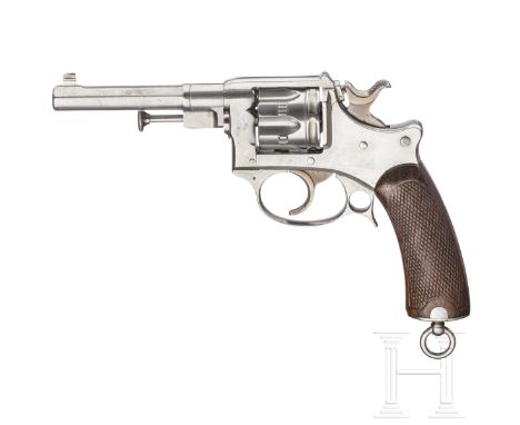 Ordonnanzrevolver Mod. 1887Kal. 8 mm Lebel, Nr. F 190, Div. Montagenummern auf den Hauptteilen. Fast blanker Lauf, Länge 120 