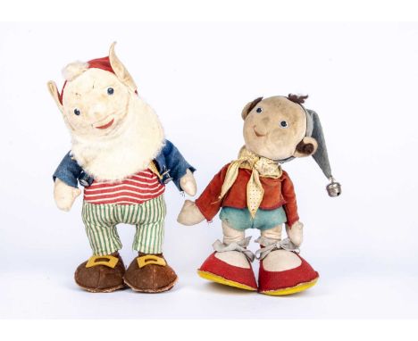 A Merrythought Enid Blyton’s Noddy and Big Ears, circa 1949 to 1962,  each with velvet faces and painted features, original f