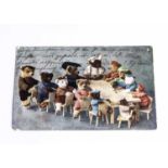 A Steiff postcard featuring Steiff dressed Teddy Bears, circa 1908,