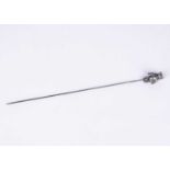 A Birmingham silver Teddy Bear hat pin, hallmarked 1908,