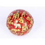 A rare lithographed paper on cardboard Teddy Bear ball candy container, circa 1910,