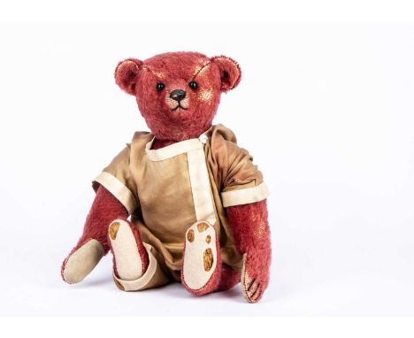 A rare Steiff sample of the limited edition Centenary Alfonzo Teddy Bear, with aged red mohair,  button to ear, 2008 — 13in. 