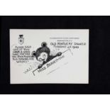 A rare original Clifford Berryman place card for Miss Berryman,