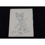 A rare Clifford Berryman pencil sketch of Bevo bear,