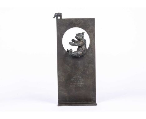 A Steiff bronze of replica of the famous Giengen sculpture,  limited edition 283 of 499, by Karl Ulirich Nuss, featuring a be