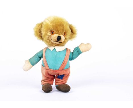 A Merrythought Mr Twisty Cheeky, 1966,  with golden mohair head, orange and black plastic eyes, inset velvet muzzle, black st