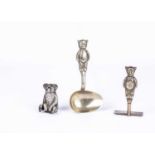 A Birmingham silver Teddy Bear pepper pot, hallmarked 1909,