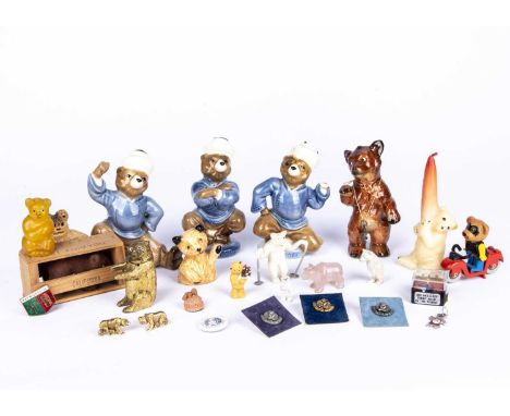 Various ornaments from the collection of Colonel Bob Henderson, a Goebel porcelain ornament —4 ½in. (11.5cm.) high, three por