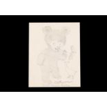 A rare Clifford Berryman pencil sketch of Bevo bear,