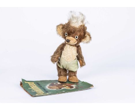 A rare Merrythought Punkinhead Teddy Bear, circa 1951, with brown mohair, clear and black glass eyes with white painted backs