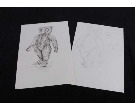 (ar) An original pen and ink studies Othello Witney’s black Steiff Teddy Bear,  on sheet of paper —16 ¼in. (41.5cm.) x 11 ¾in