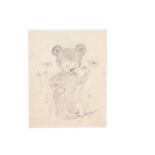 A rare Clifford Berryman pencil sketch of Bevo bear,
