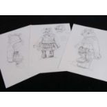 Four original pen and ink studies of the Captain Hay in previous lot,