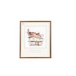 A watercolour of The Stratford upon Avon Teddy Bear museum,
