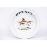 A German Baby’s Plate with flying Teddy Bear circa 1908,