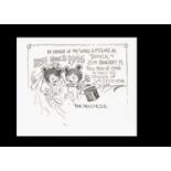 A rare original Clifford Berryman place card for The Hostess,