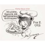 A rare original Clifford Berryman place card,