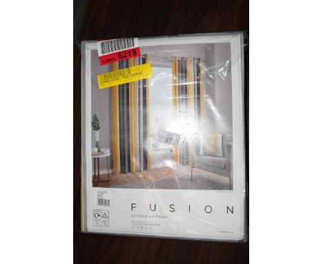 ASHLEI 100% COTTON LINED ISLET CURTAINS, YELLOW, 46" WIDE X 54" DROP