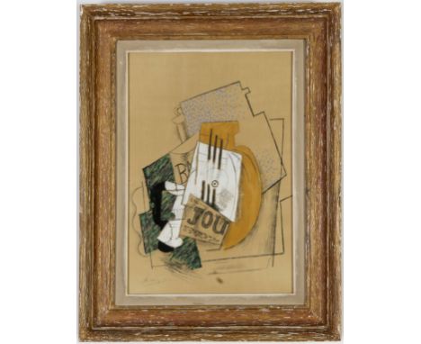 PABLO PICASSO, Nature morte, pochoir, signed in the plate, edition 970, suite Douze contemporains, printed by Jacomet, vintag