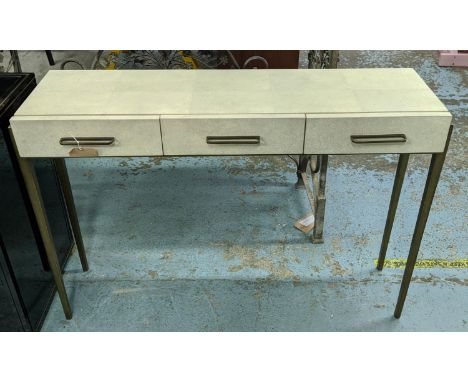 ATTRIBUTED TO LOUISE BRADLEY AMELIE SHAGREEN CONSOLE TABLE, 110cm x 30.5cm x 75.5cm. 