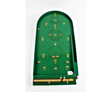 Chad Valley bagatelle board, painted in green
