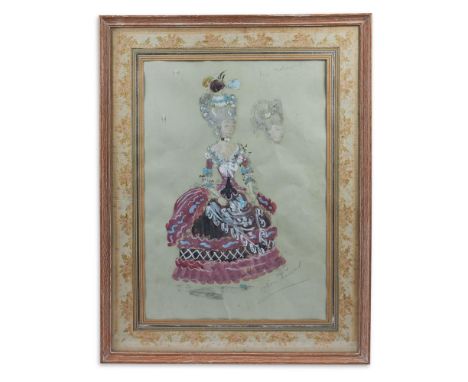 λ OLIVER MESSEL (BRITISH 1904-1978)MRS MALAPROPPencil, watercolour and gouacheSigned (lower right) and titled (upper right)50