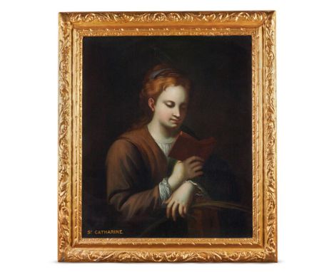AFTER CORREGGIOST. CATHERINE READINGOil on canvasInscribed 'St. Catherine' (lower left)74 x 61cm (29 x 24 in.)Provenance: The