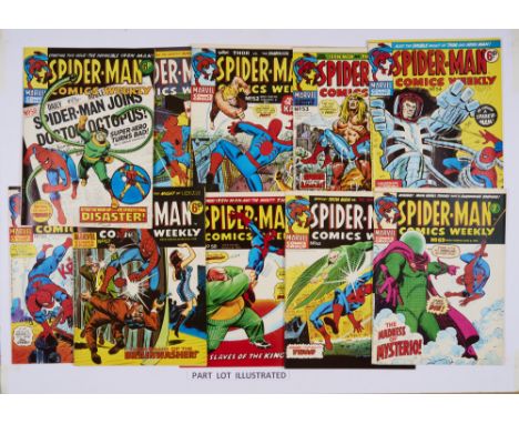 Spider-Man Comics Weekly (1974) 50-70. No. 50 reprints Tales of Suspense # 39 first Iron Man and further early issues. Also R