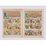 Dandy 282 (1944) Xmas Number [vg+]. With Dandy 308 (1945) Xmas Fun for Everyone [fn-] (2)