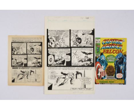 Super Spider-Man (UK issue 1978) pg 12 original artwork of Captain America first pg. story by Jeff Aclin with original UK com