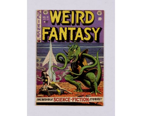 Weird Fantasy 15 (1952). Small chip by lower cover corner and first seven pages. Light tan interior covers. Interior cover ad