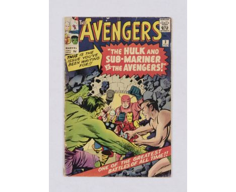 Avengers 3 (1964). Well-worn spine, light ink 'JAN' to issue number box, white-paint residue to top back cover edge [gd/vg]. 