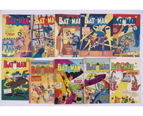 Batman Australian reprints (1950 Series, K.G. Murray) 54-58, 61, 81, 94, 100, 107. No 81 with full colour reprint of U.S. Det