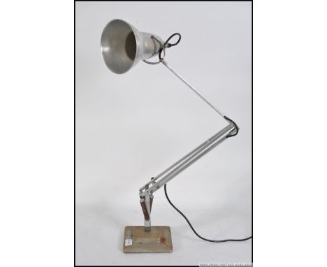 A 1940's Pre-War  Herbert Terry 2 step square base anglepoise Industrial desk  lamp , main body has been stripped and polishe