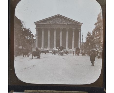 A collection of 19th century glass magic lantern slides, mostly of topographical vistas to include Switzerland, Egypt, Venice