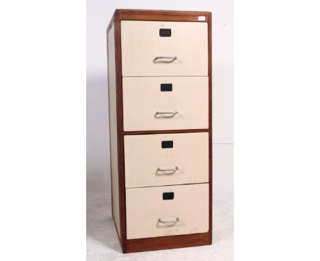 A vintage mid century wooden Industrial office filing cabinet being upcycle painted complete with chrome hoop handles. Measur