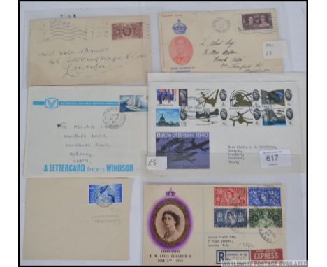 A collection of 6x early First Day Covers to include Coronation, Battle Of Britain etc. 