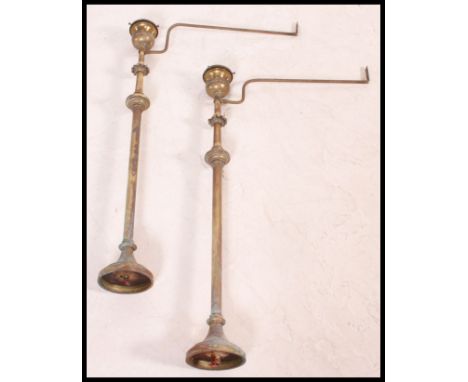 A pair of 19th century / early 20th century architectural Church ecclesiastical uplighters, with brackets. Purportedly from a