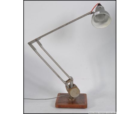 An original vintage / retro mid 20th century Hadrill & Horstmann style industrial counterbalance anglepoise office desk lamp 