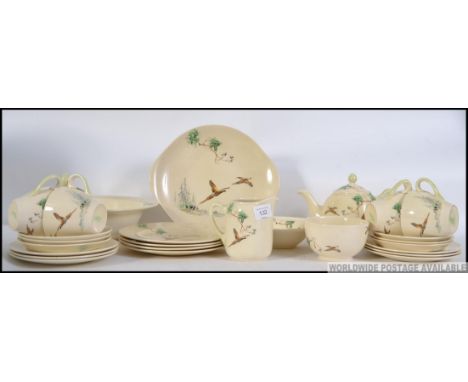 An extensive collection of  Royal Doulton part service in " The Coppice " pattern comprising a jug and bowl, six cup and sauc
