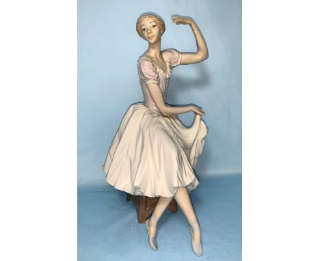 A large Lladro group, seated ballet dancer 