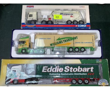 Originally boxed Corgi Hauliers Scania R, and a Feldbinder tanker of Renown &amp; an Eddie Stobart similar boxed 