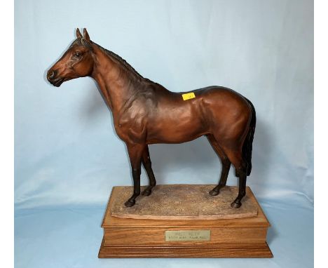 An "Albany Fine China" Ltd Edition model of the racehorse Mill Reef on wooden plinth with certificate (ear tips chipped)