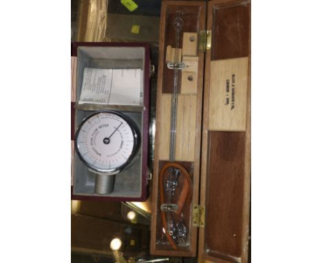 2 vintage mid 20th century medical instruments "Wright Peak Flow Meter" &amp; another instrument by Atler &amp; Hanbury Ltd 