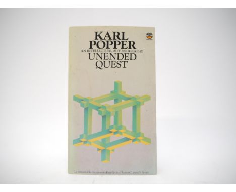 Karl Popper: 'Unended Quest. An Intellectual Autobiography', Fontana/Collins, 1976, first separate edition, presentation copy
