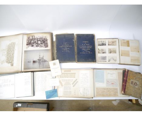 Commander Bernard Trotter Coote (1880-1955), Royal Navy, archive of photograph albums, manuscript ships log books with well e