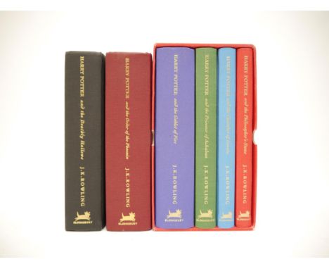 J.K. Rowling, Harry Potter Novels, deluxe editions, comprising 'Philosopher's Stone; Chamber of Secrets; Prisoner of Azkaban;