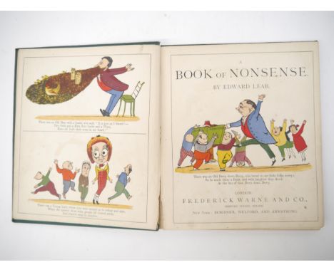 Edward Lear: 'A Book of Nonsense', London, Frederick Warne &amp; Co, [nd], c.1870, 110 coloured illustrations as called for, 
