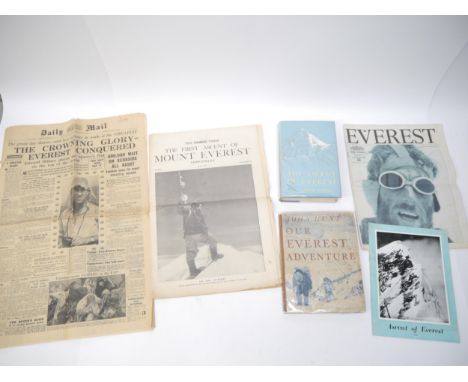 John Hunt: 'The Ascent of Everest', London, Hodder &amp; Stoughton, 1953, 1st edition, signed by the author and leader of the